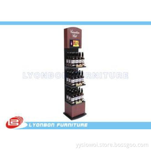 Dark Red MDF Wine Display Stands / Commercial Retail Displa